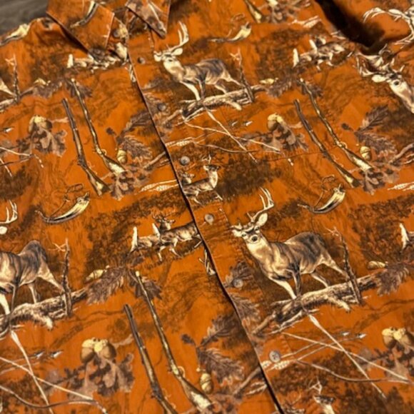 Gallop Men’s XL Long Sleeve Hunting Shirt Deer Bow Arrow Graphic Cotton Button - Picture 4 of 5